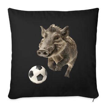 Warzenschwein - Sofakissenbezug 45 x 45 cm - Schwarz - Vorne