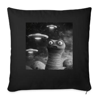 Wurm - Sofakissenbezug 45 x 45 cm - Schwarz - Vorne