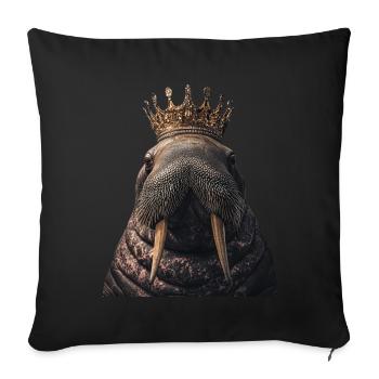 Walross - Sofakissenbezug 45 x 45 cm - Schwarz - Vorne