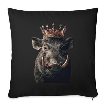 Warzenschwein - Sofakissenbezug 45 x 45 cm - Schwarz - Vorne