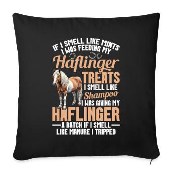 Haflinger Break Your Bones Cheval Maman Équitation - Housse de coussin décorative 45 x 45 cm - noir - Devant