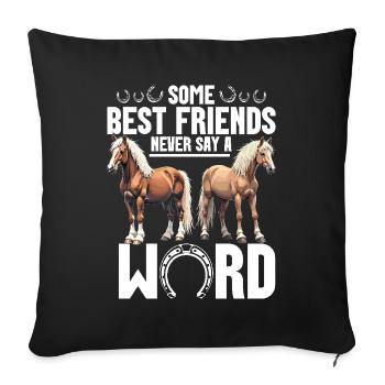 Propriétaire de chevaux équitation Giant Haflinger - Housse de coussin décorative 45 x 45 cm - noir - Devant