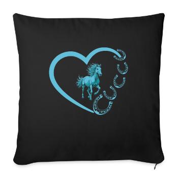 Haflinger Lover Cheval Maman Propriétaire de cheval Équitation - Housse de coussin décorative 45 x 45 cm - noir - Devant