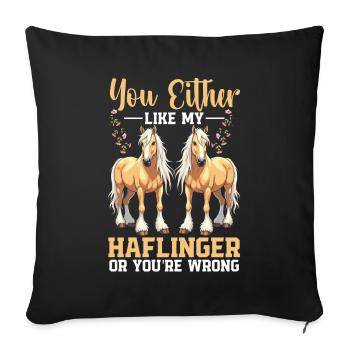Propriétaire de chevaux équestres Équitation Amoureux des chevaux - Housse de coussin décorative 45 x 45 cm - noir - Devant