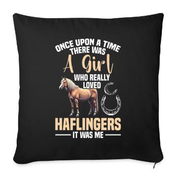 Cheval Maman Équitation Équitation Haflinger Propriétaire - Housse de coussin décorative 45 x 45 cm - noir - Devant