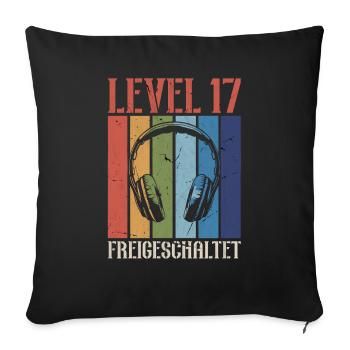 11th Birthday 11 Years Level 11 Video Gamer - Sofa pillowcase 17,3'' x 17,3'' (45 x 45 cm) - black - Front