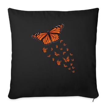 Monarque Maman Papillon Amoureux de l’asclépiade Monarque - Housse de coussin décorative 45 x 45 cm - noir - Devant