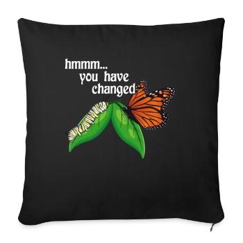 Papillon monarque propriétaire Plants d’asclépiade - Housse de coussin décorative 45 x 45 cm - noir - Devant