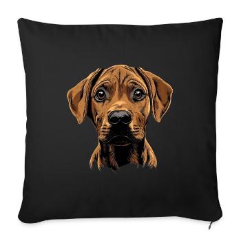 Rhodesian Ridgeback - Sofakissenbezug 45 x 45 cm - Schwarz - Vorne