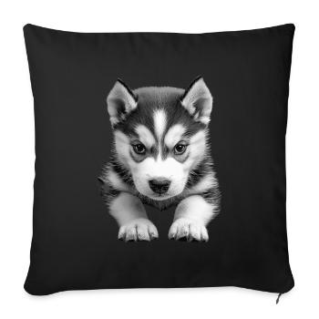 Sibirischer Husky - Sofakissenbezug 45 x 45 cm - Schwarz - Vorne