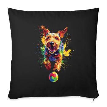 Airedale Terrier - Sofakissenbezug 45 x 45 cm - Schwarz - Vorne