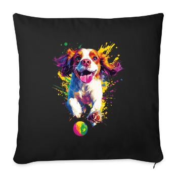 Cavalier King Charles - Sofakissenbezug 45 x 45 cm - Schwarz - Vorne
