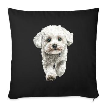 Bichon Frisé - Sofakissenbezug 45 x 45 cm - Schwarz - Vorne