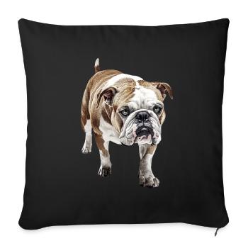 Bulldogge - Sofakissenbezug 45 x 45 cm - Schwarz - Vorne
