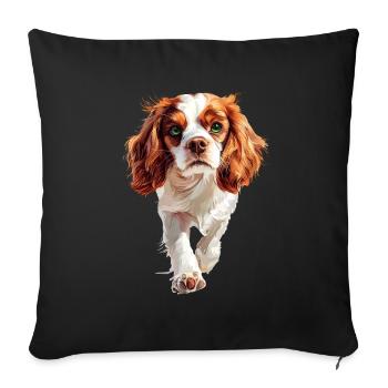 Cavalier King Charles - Sofakissenbezug 45 x 45 cm - Schwarz - Vorne