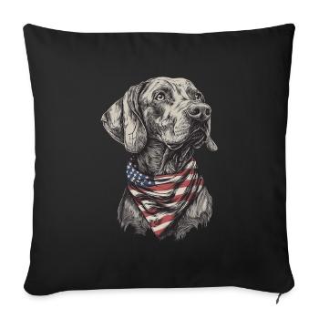 Weimaraner - Sofakissenbezug 45 x 45 cm - Schwarz - Vorne