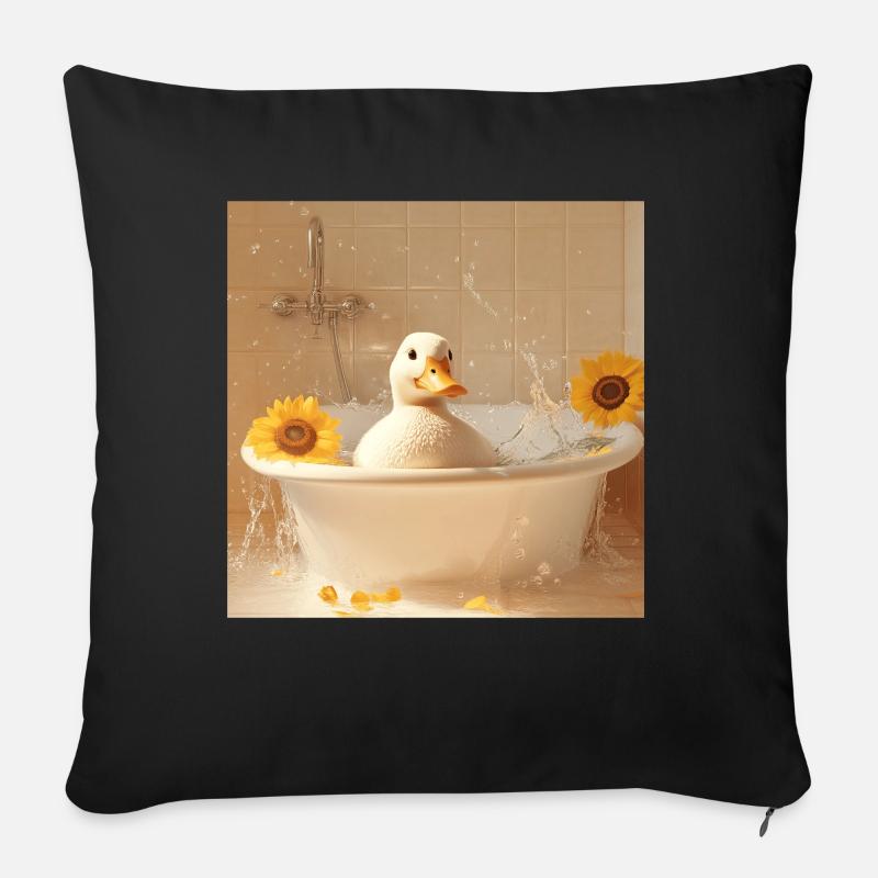 Ente - Sofakissenbezug 45 x 45 cm - Schwarz