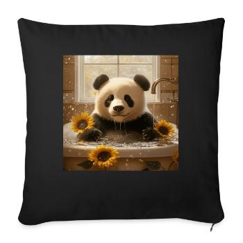 Panda - Sofakissenbezug 45 x 45 cm - Schwarz - Vorne
