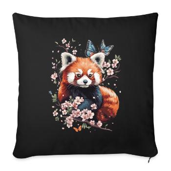 Roter Panda - Sofakissenbezug 45 x 45 cm - Schwarz - Vorne