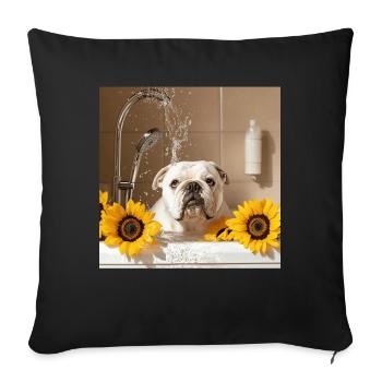 Bulldogge - Sofakissenbezug 45 x 45 cm - Schwarz - Vorne