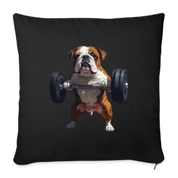 Bulldogge - Sofakissenbezug 45 x 45 cm - Schwarz - Vorne