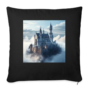Mittelalterliche Burg - Sofakissenbezug 45 x 45 cm - Schwarz - Vorne