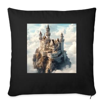 Mittelalterliche Burg - Sofakissenbezug 45 x 45 cm - Schwarz - Vorne