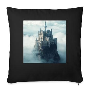 Mittelalterliche Burg - Sofakissenbezug 45 x 45 cm - Schwarz - Vorne