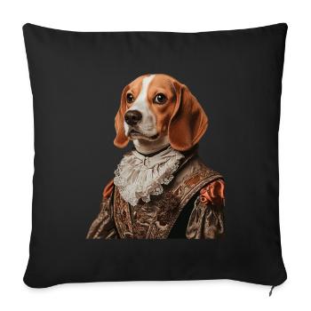 Beagle - Sofakissenbezug 45 x 45 cm - Schwarz - Vorne