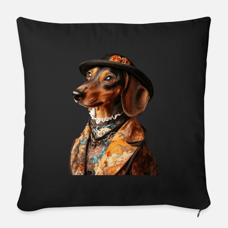 Dackel - Sofakissenbezug 45 x 45 cm - Schwarz