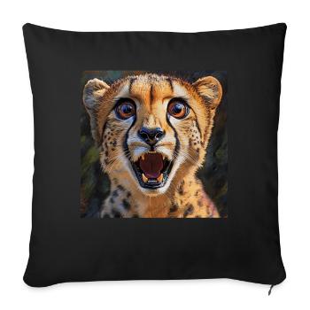 Gepard - Sofakissenbezug 45 x 45 cm - Schwarz - Vorne