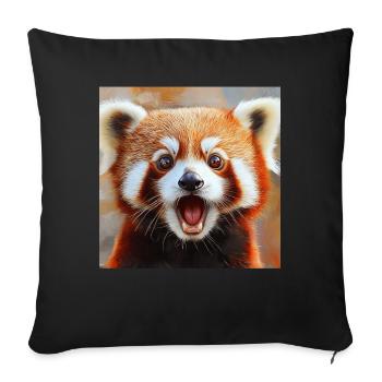 Roter Panda - Sofakissenbezug 45 x 45 cm - Schwarz - Vorne