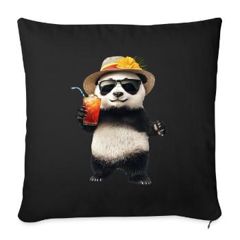 Panda - Sofakissenbezug 45 x 45 cm - Schwarz - Vorne