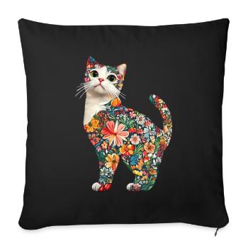 Schottische Faltohrkatze - Sofakissenbezug 45 x 45 cm - Schwarz - Vorne