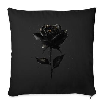 Schwarze Rose - Sofakissenbezug 45 x 45 cm - Schwarz - Vorne