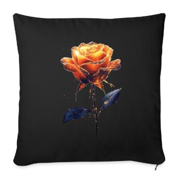 Orange Rose - Sofakissenbezug 45 x 45 cm - Schwarz - Vorne