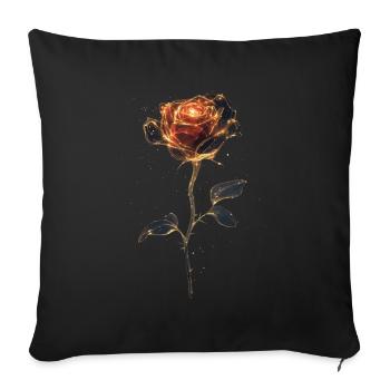 Rote Rose - Sofakissenbezug 45 x 45 cm - Schwarz - Vorne