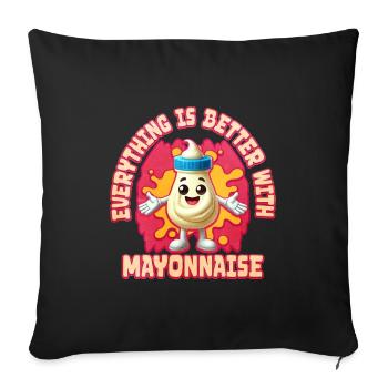 Mayonnaise - Sofakissenbezug 45 x 45 cm - Schwarz - Vorne