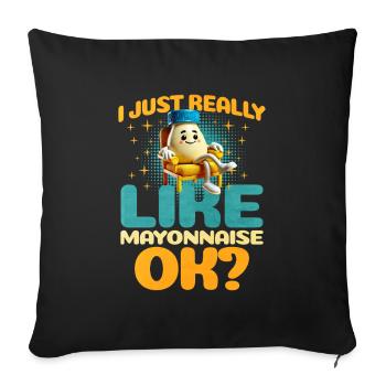 Mayonnaise - Sofakissenbezug 45 x 45 cm - Schwarz - Vorne