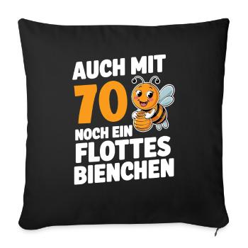 70. Geburtstag 70 Jahre Flottes Bienchen Frau - Sofakissenbezug 45 x 45 cm - Schwarz - Vorne