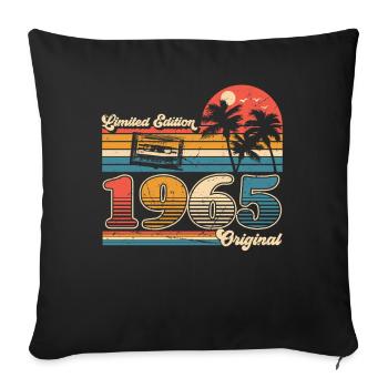 60th Birthday 60 Years Born 1965 Man Woman - Sofa pillowcase 17,3'' x 17,3'' (45 x 45 cm) - black - Front