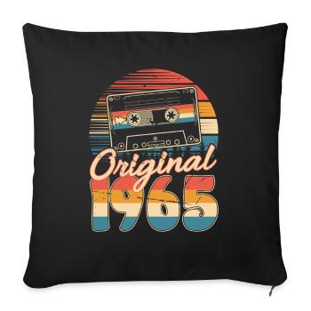 60th Birthday 60 Years Born 1965 Man Woman - Sofa pillowcase 17,3'' x 17,3'' (45 x 45 cm) - black - Front