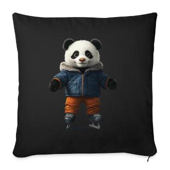 Panda - Sofakissenbezug 45 x 45 cm - Schwarz - Vorne