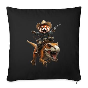 Roter Panda - Sofakissenbezug 45 x 45 cm - Schwarz - Vorne