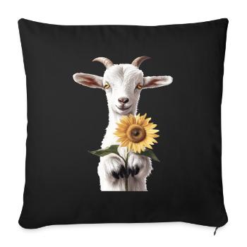 Lama - Sofakissenbezug 45 x 45 cm - Schwarz - Vorne