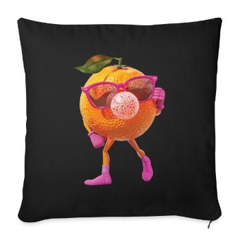 Orange - Sofakissenbezug 45 x 45 cm - Schwarz - Vorne