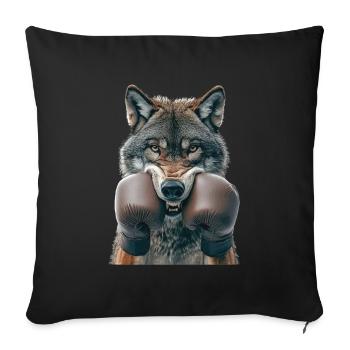 Wolf - Sofakissenbezug 45 x 45 cm - Schwarz - Vorne