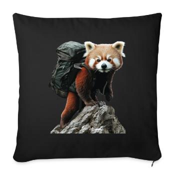 Roter Panda - Sofakissenbezug 45 x 45 cm - Schwarz - Vorne