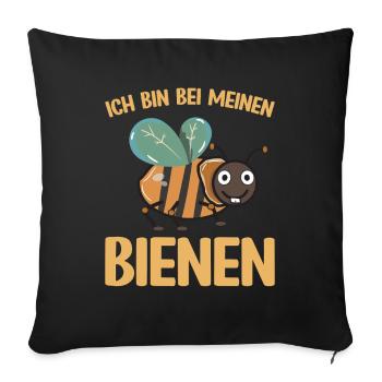 Imker bei seinen Bienen - Sofakissenbezug 45 x 45 cm - Schwarz - Vorne