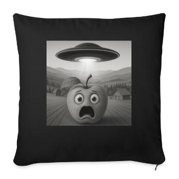Apfel - Sofakissenbezug 45 x 45 cm - Schwarz - Vorne